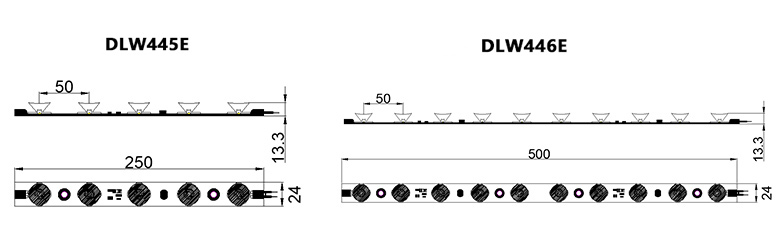 DLW445E / DLW446E LED Leiste/Streifen, seitlich abstrahlend